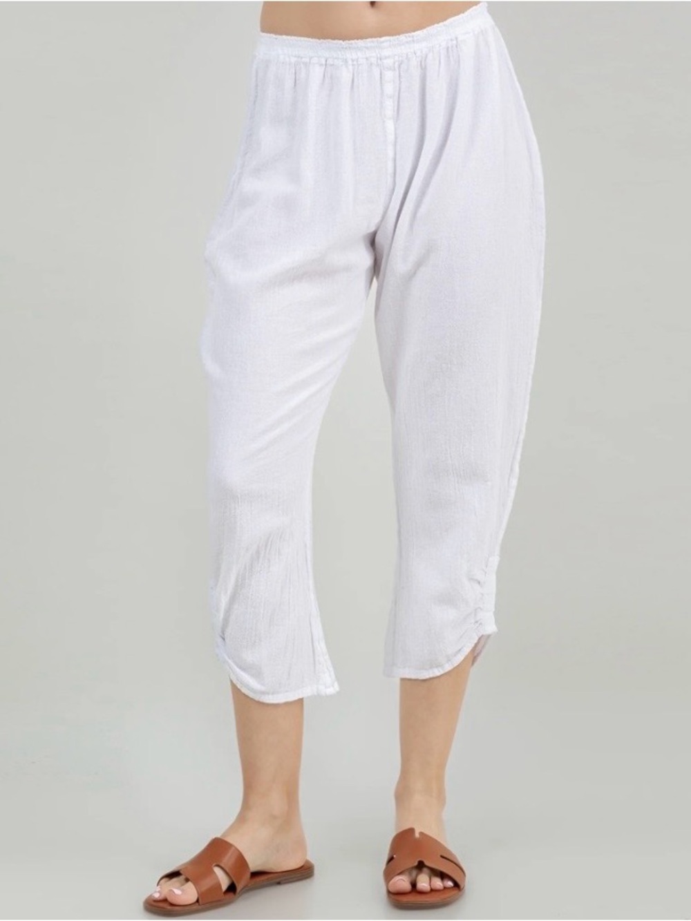 # Cottonways 2X Becky Elastic-Waist Capri Leggings